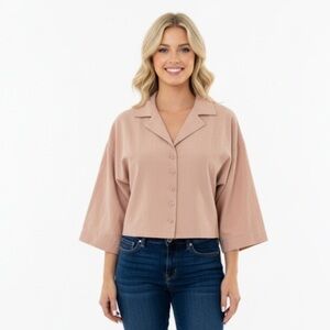 P. Cill boutique blazer shirt top size small linen blend